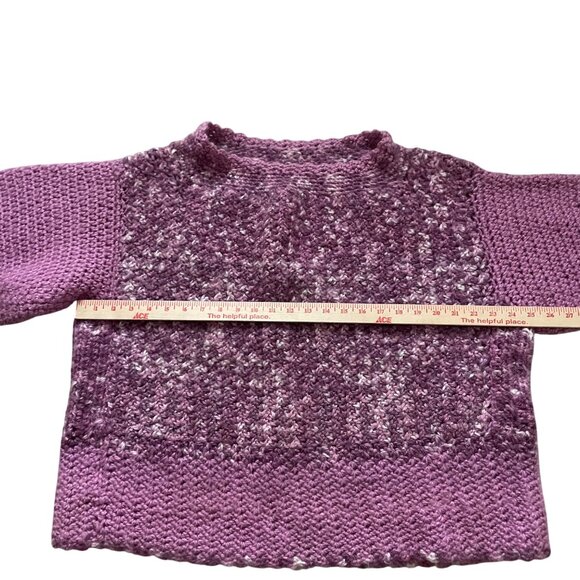 Handmade Womens Purple Knit Sweater With Textured Design - Picture 4 of 8